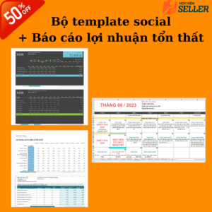 Combo Bộ template social + Báo cáo lợi nhuận & tổn thất
